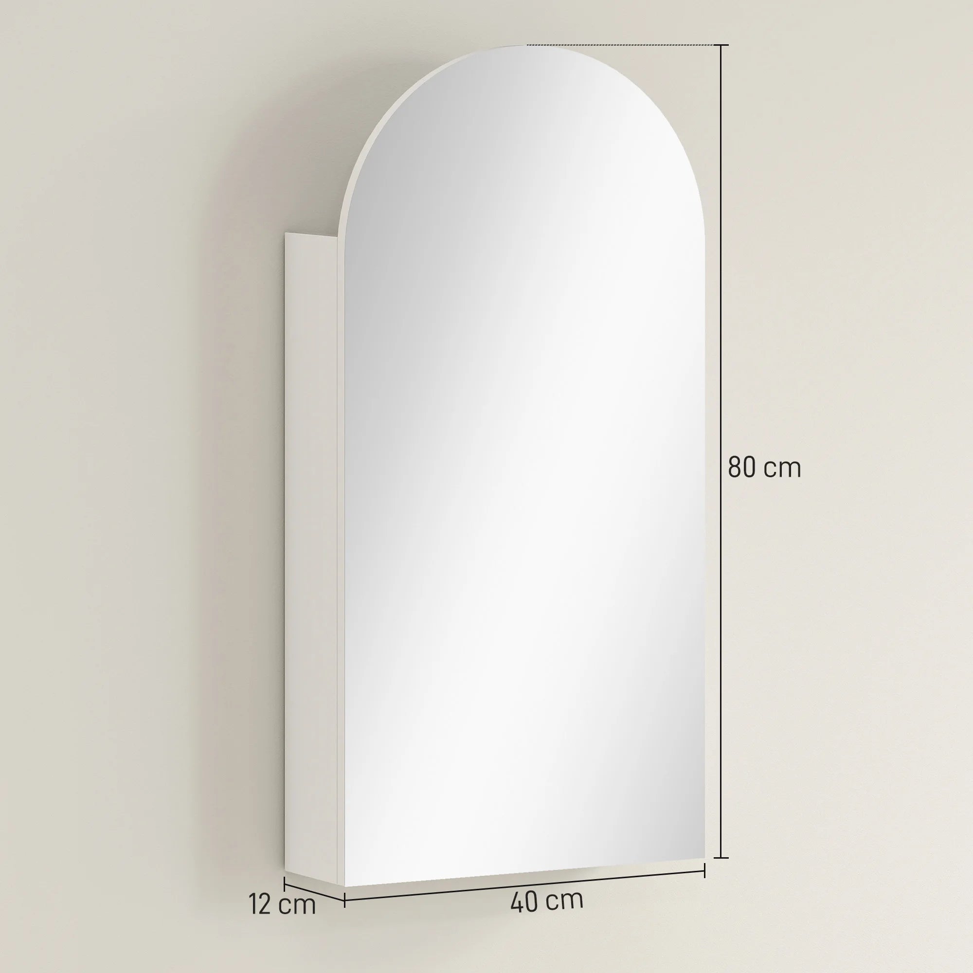 Armoire de toilette arche sans cadre blanche