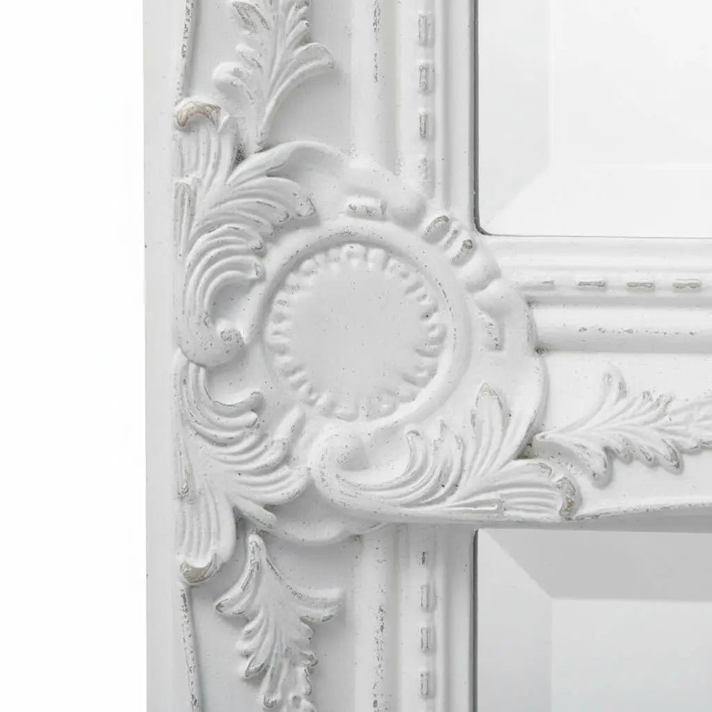 Miroir mural baroque blanc en relief