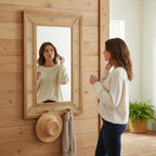 Miroir rotin décoratif bois naturel