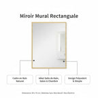 Miroir rectangulaire bois naturel