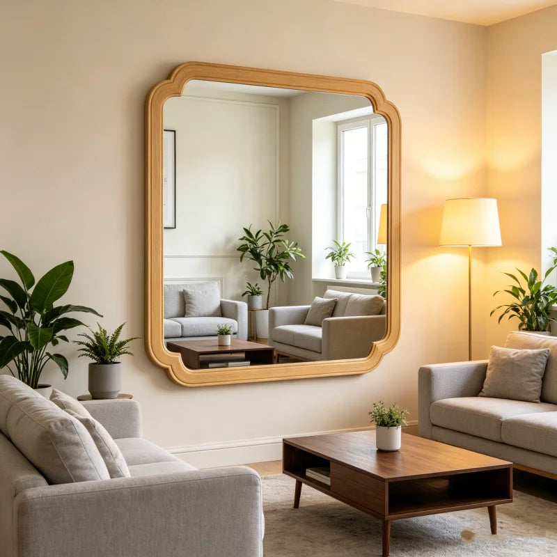 Miroir arche bois rustique style ferme