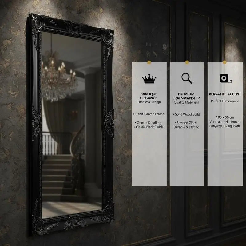 Miroir vintage baroque bois sculpté