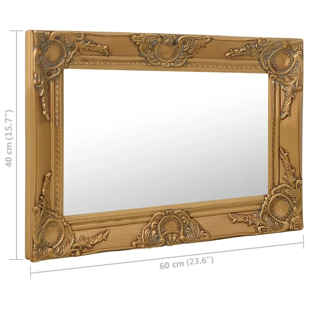 Miroir mural baroque doré