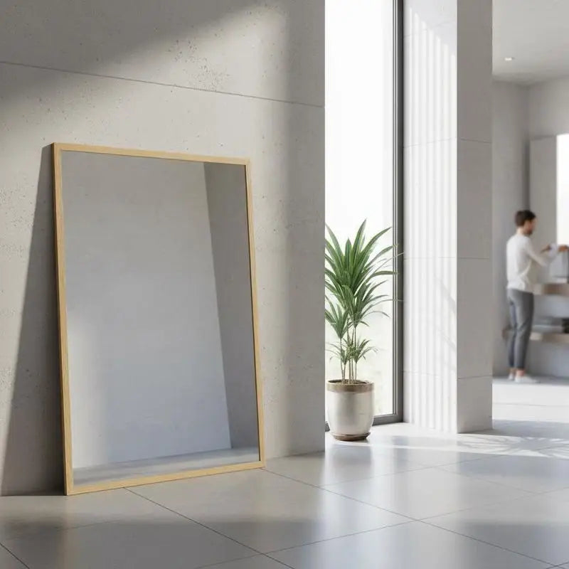 Miroir rectangulaire bois naturel
