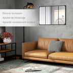 Miroir rectangulaire industriel noir