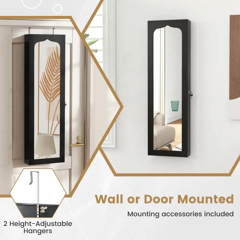 Armoire à bijoux suspendue miroir pleine longueur
