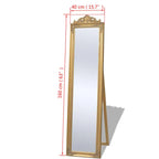 Miroir sur pied baroque doré