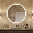 Miroir LED rond double halo