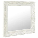 Miroir mural baroque blanc carré