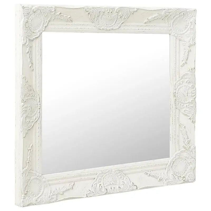 Miroir mural baroque blanc carré