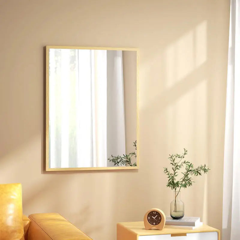 Miroir rectangulaire effet bois grand format