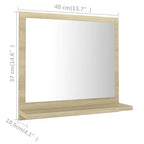 Miroir salle de bain chêne Sonoma