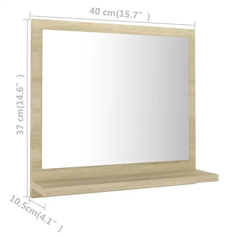 Miroir salle de bain chêne Sonoma