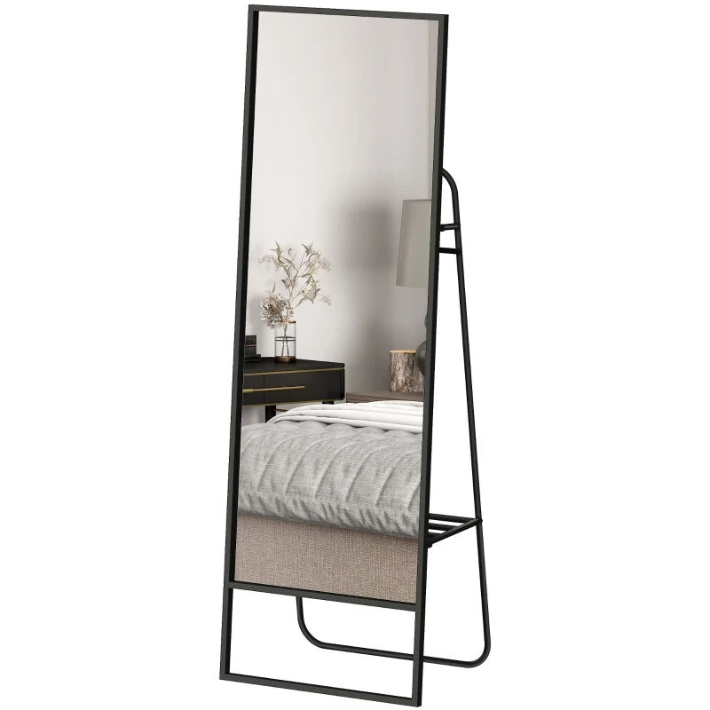 Miroir industriel noir tablette et crochets