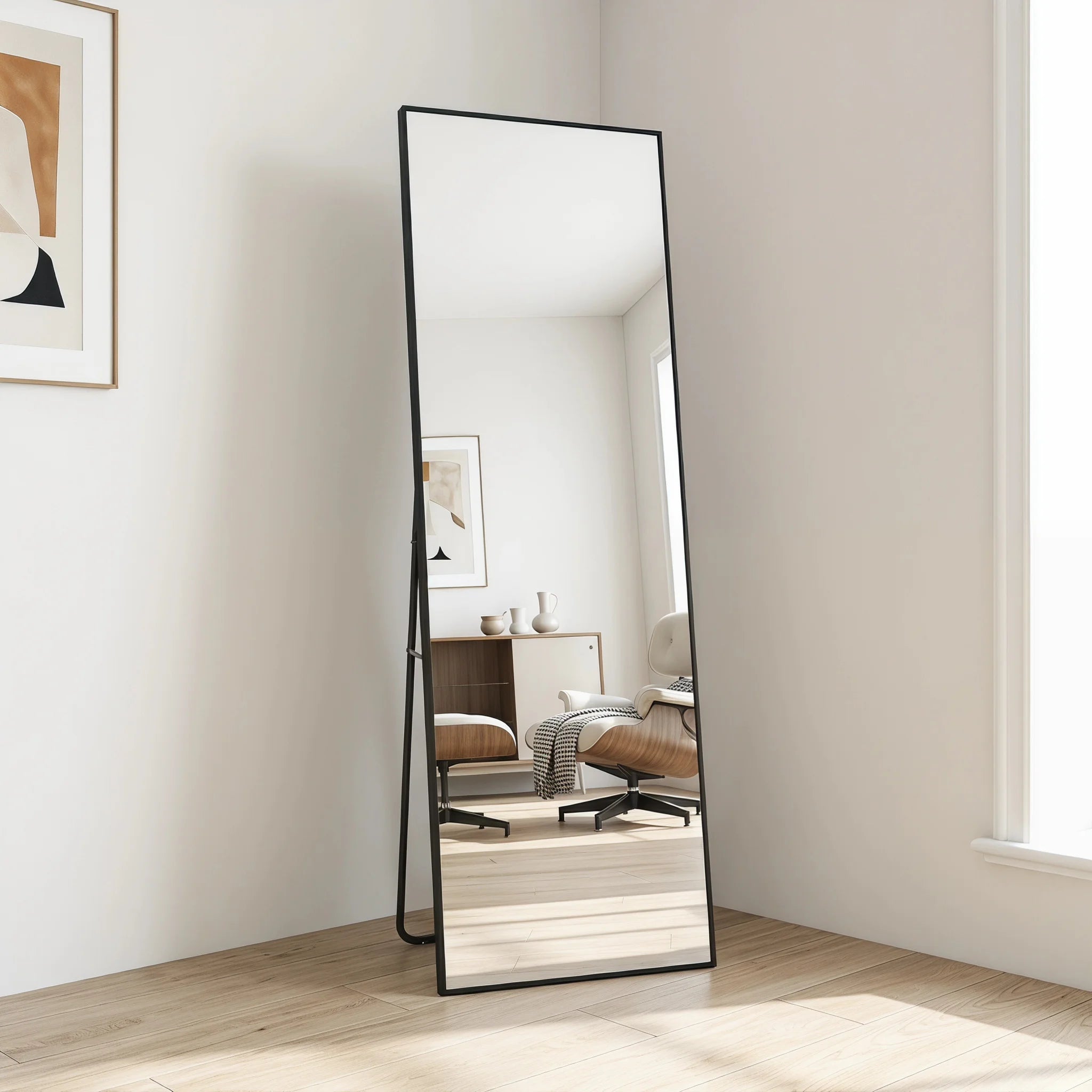 Miroir pleine longueur cadre aluminium noir