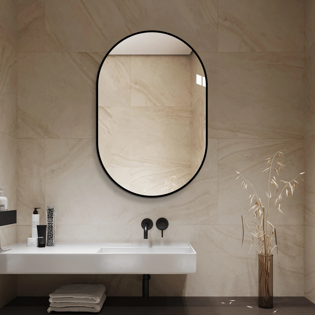 Miroir arche noir aluminium HD