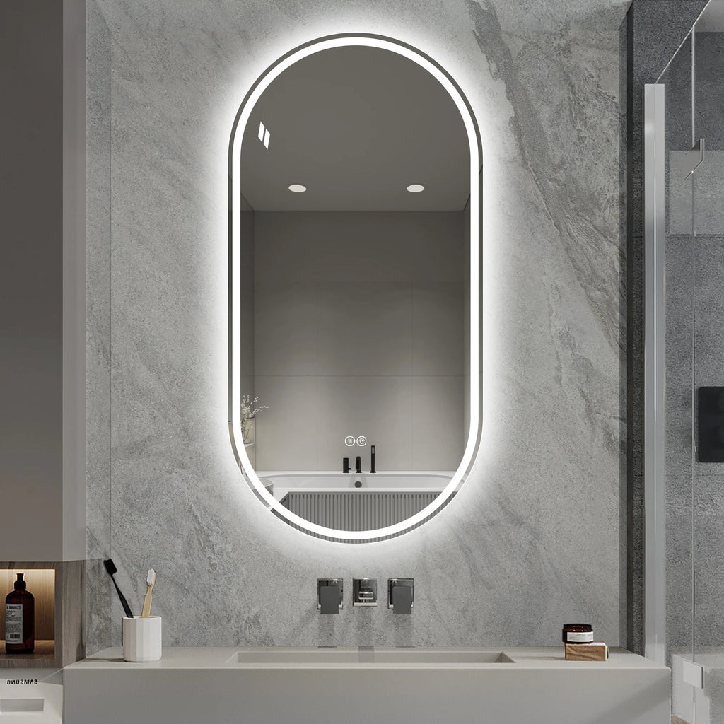 Miroir intelligent ovale sans cadre
