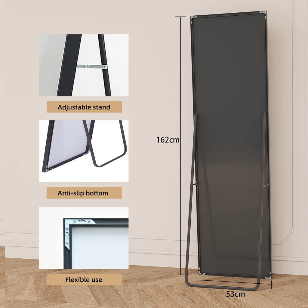 Miroir pleine longueur cadre aluminium noir