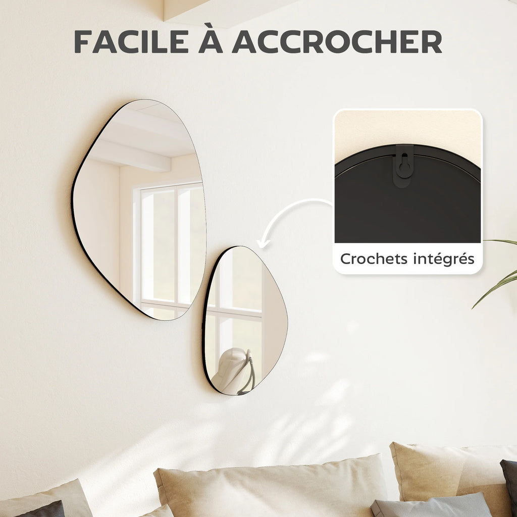 Lot de 2 miroirs irréguliers HOMCOM