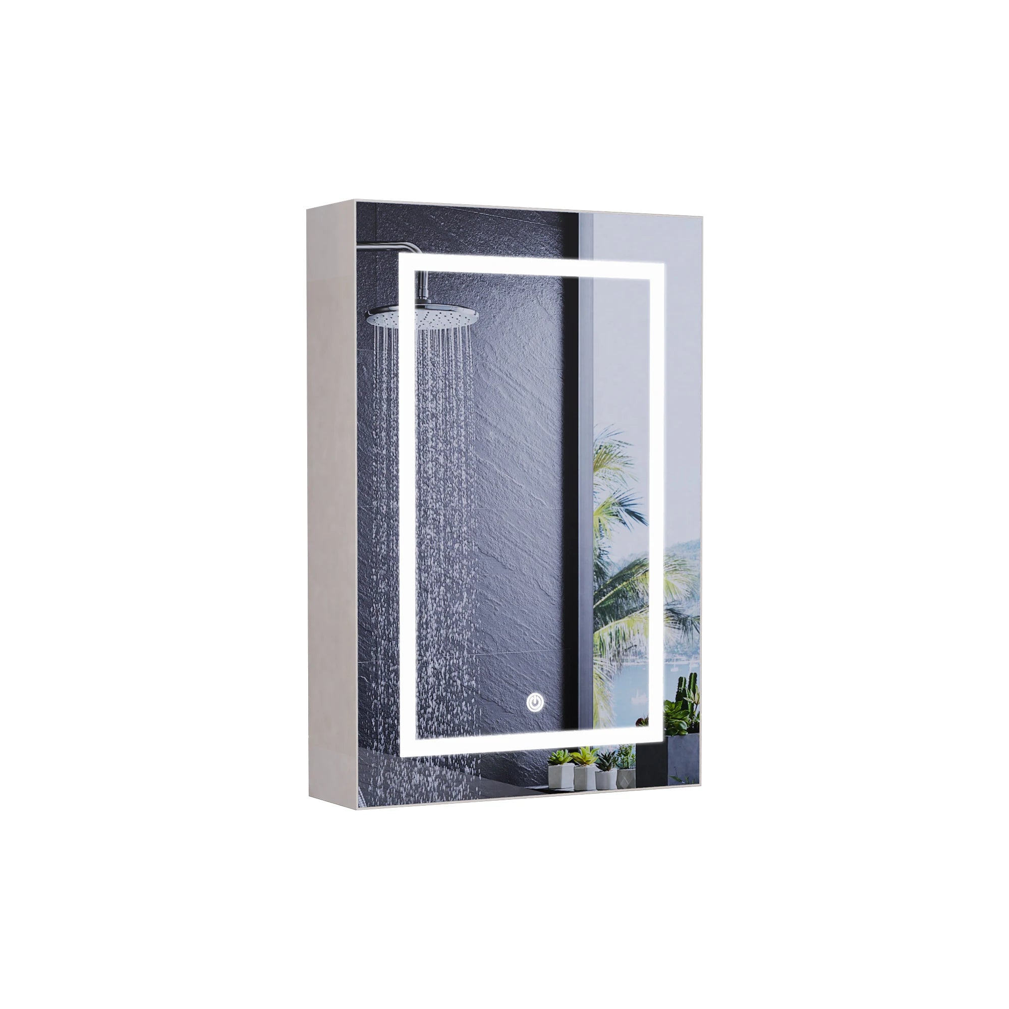Armoire de toilette LED ajustable blanche