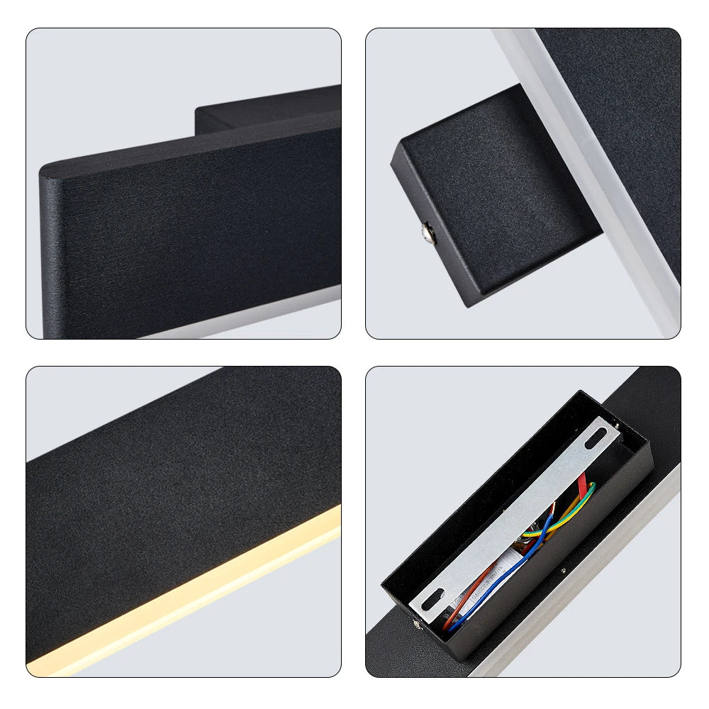 Applique murale LED noire ajustable
