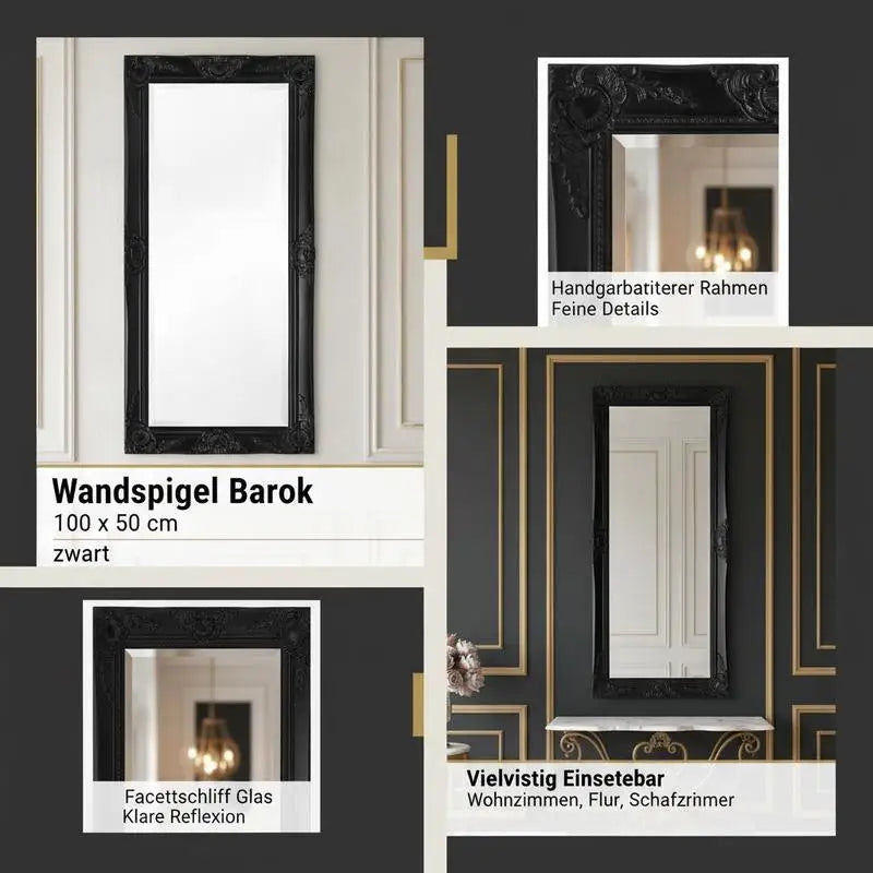 Miroir vintage baroque bois sculpté