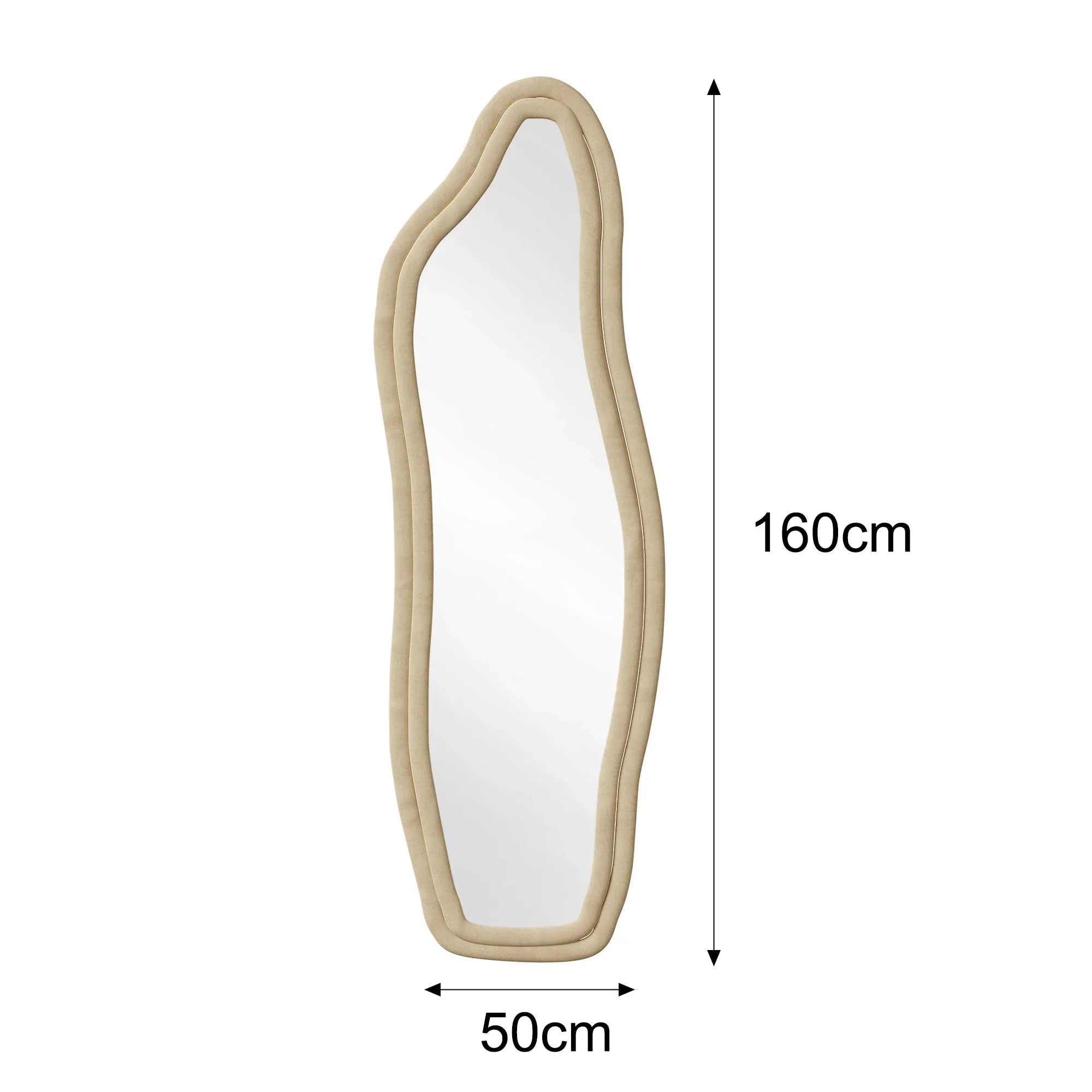Miroir sur pied ondulé asymétrique flanelle