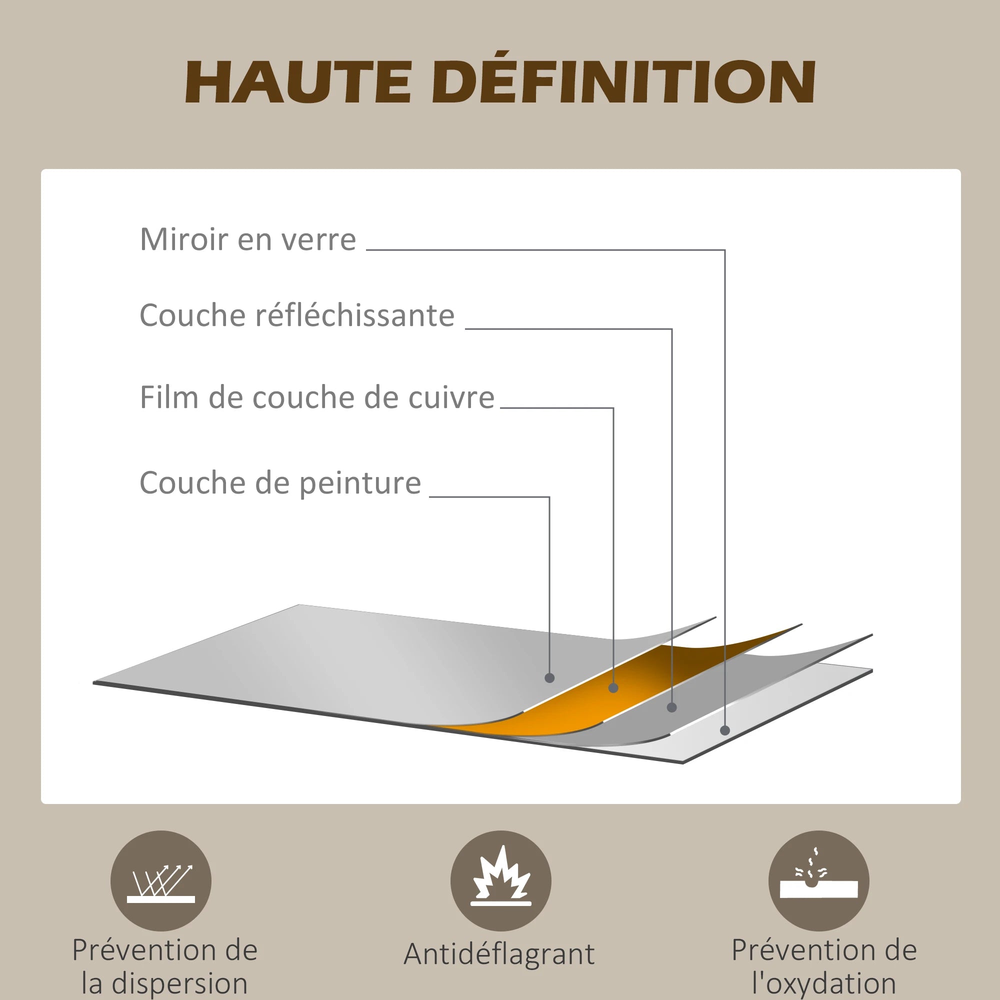 Miroir arche industriel noir HOMCOM