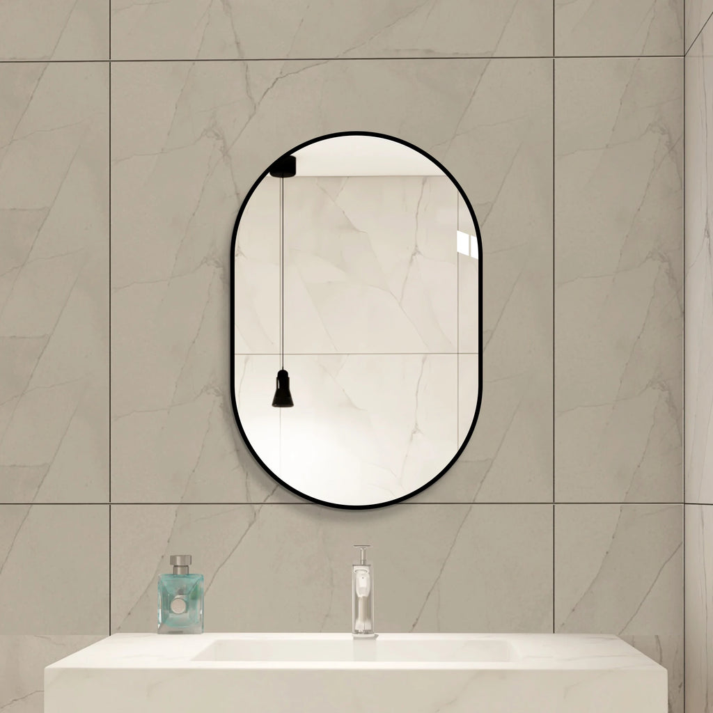 Miroir arche noir aluminium HD