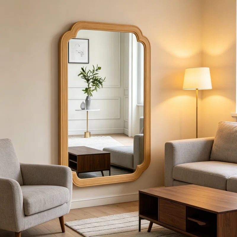 Miroir arche bois rustique style ferme