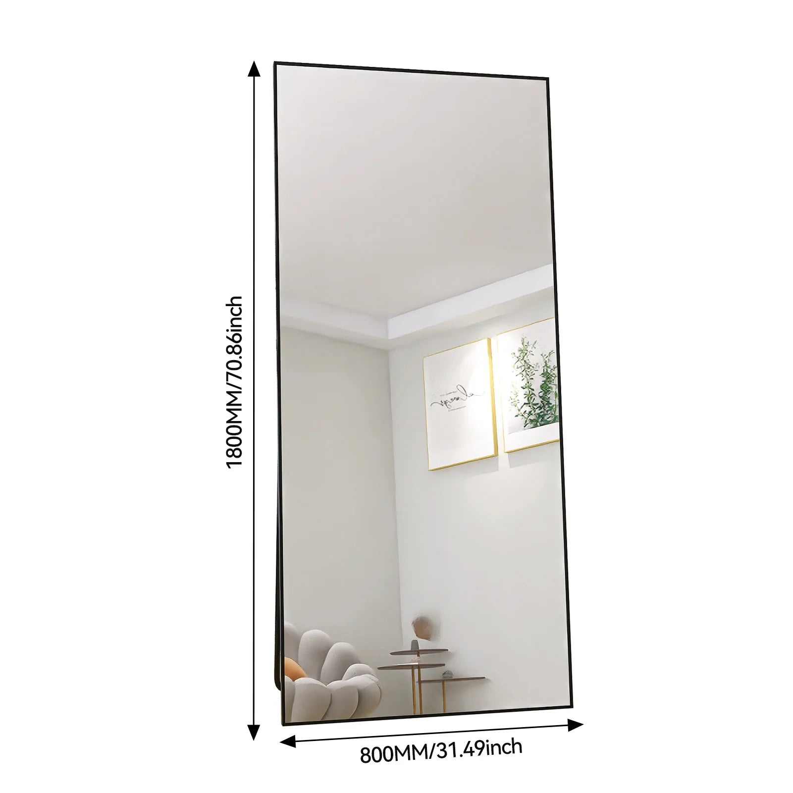 Miroir pleine longueur sur pied ou mural multi-formats