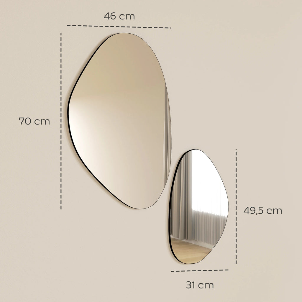 Lot de 2 miroirs irréguliers HOMCOM