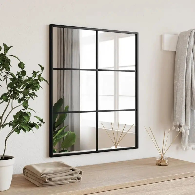 Miroir rectangulaire noir fer vintage