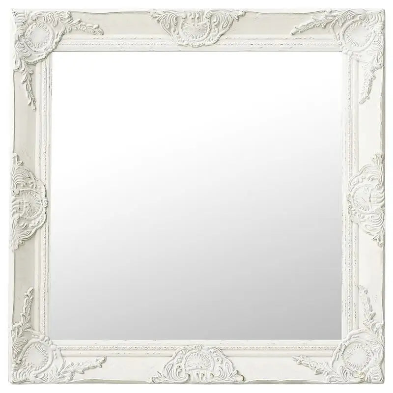 Miroir mural baroque blanc carré