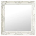 Miroir mural baroque blanc carré