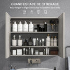 Armoire de toilette grise grand format