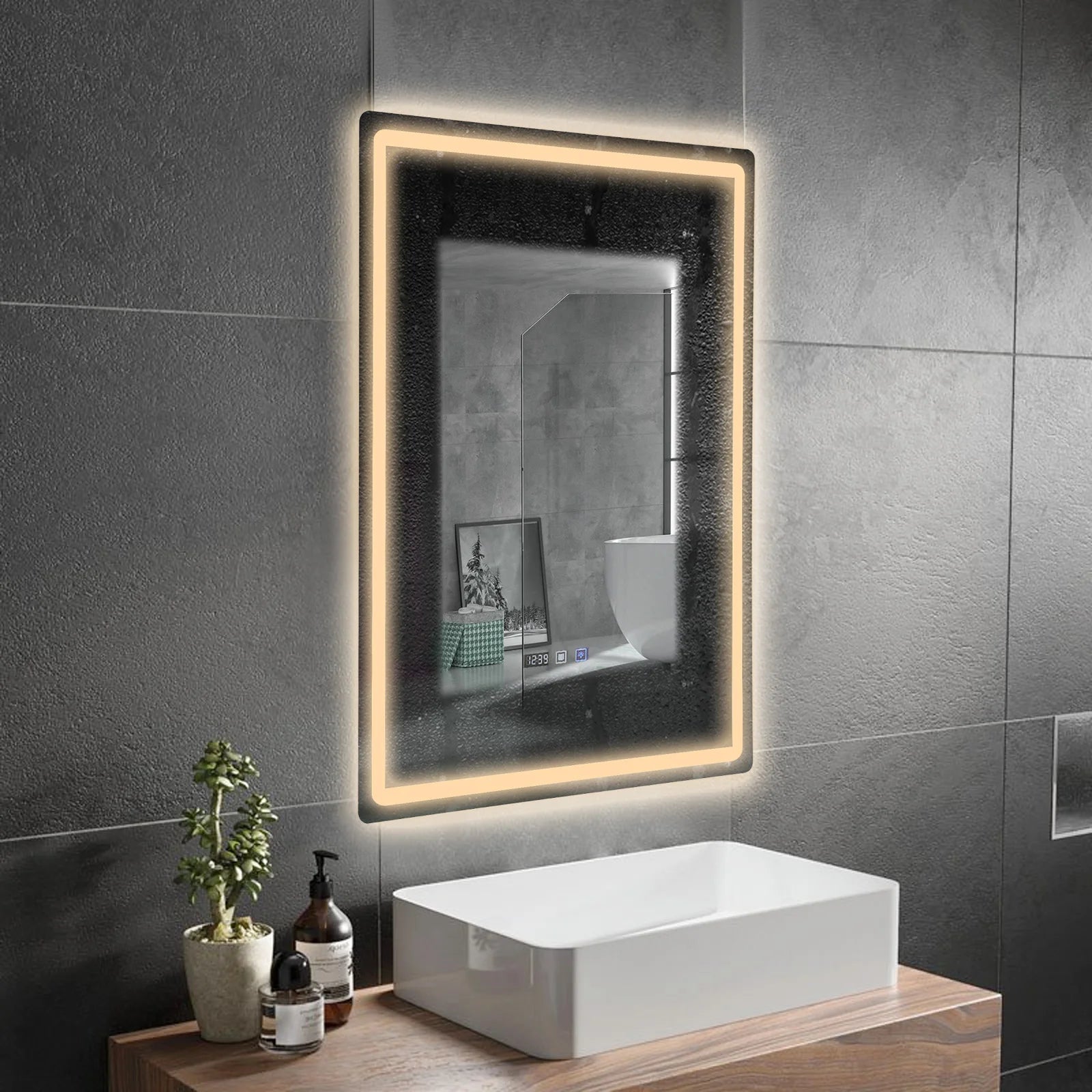 Miroir LED salle de bain anti-buée tactile