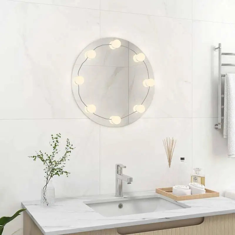 Miroir rond LED chambre et coiffeuse