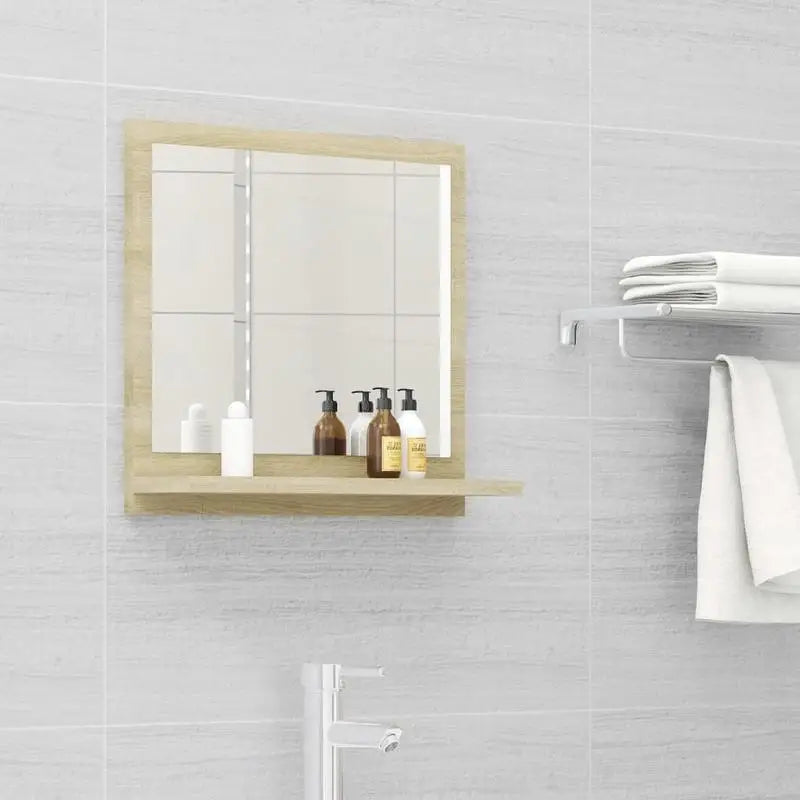Miroir salle de bain chêne Sonoma