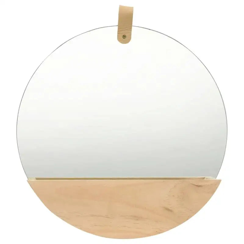 Miroir bois étagère intégrée
