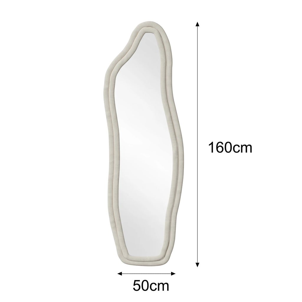 Miroir sur pied ondulé asymétrique flanelle