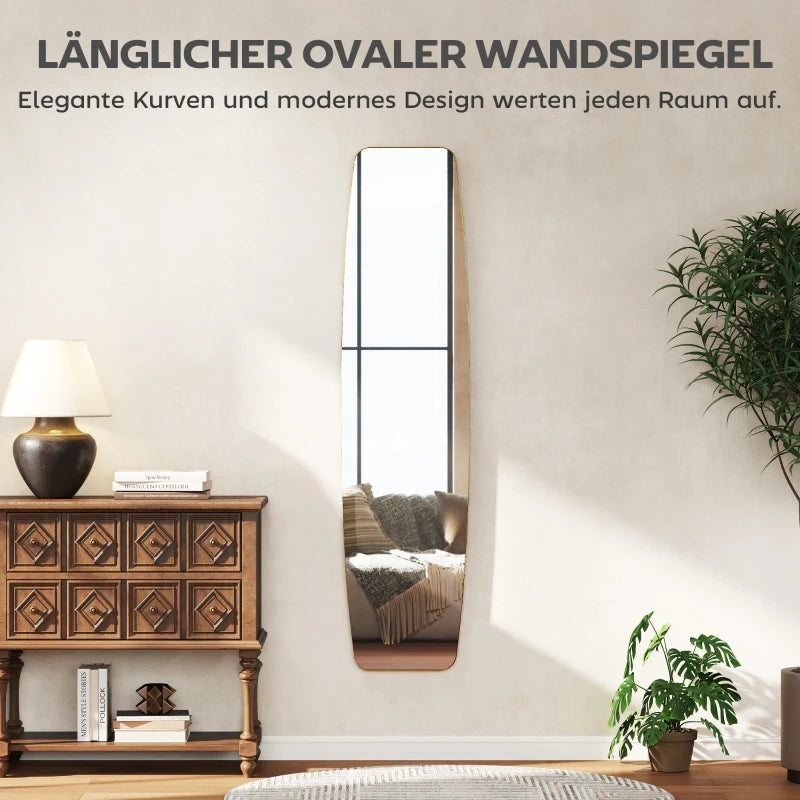 Miroir style fenêtre doré ovale allongé