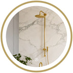Miroir rond LED doré variateur