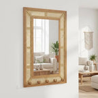 Miroir rotin décoratif bois naturel