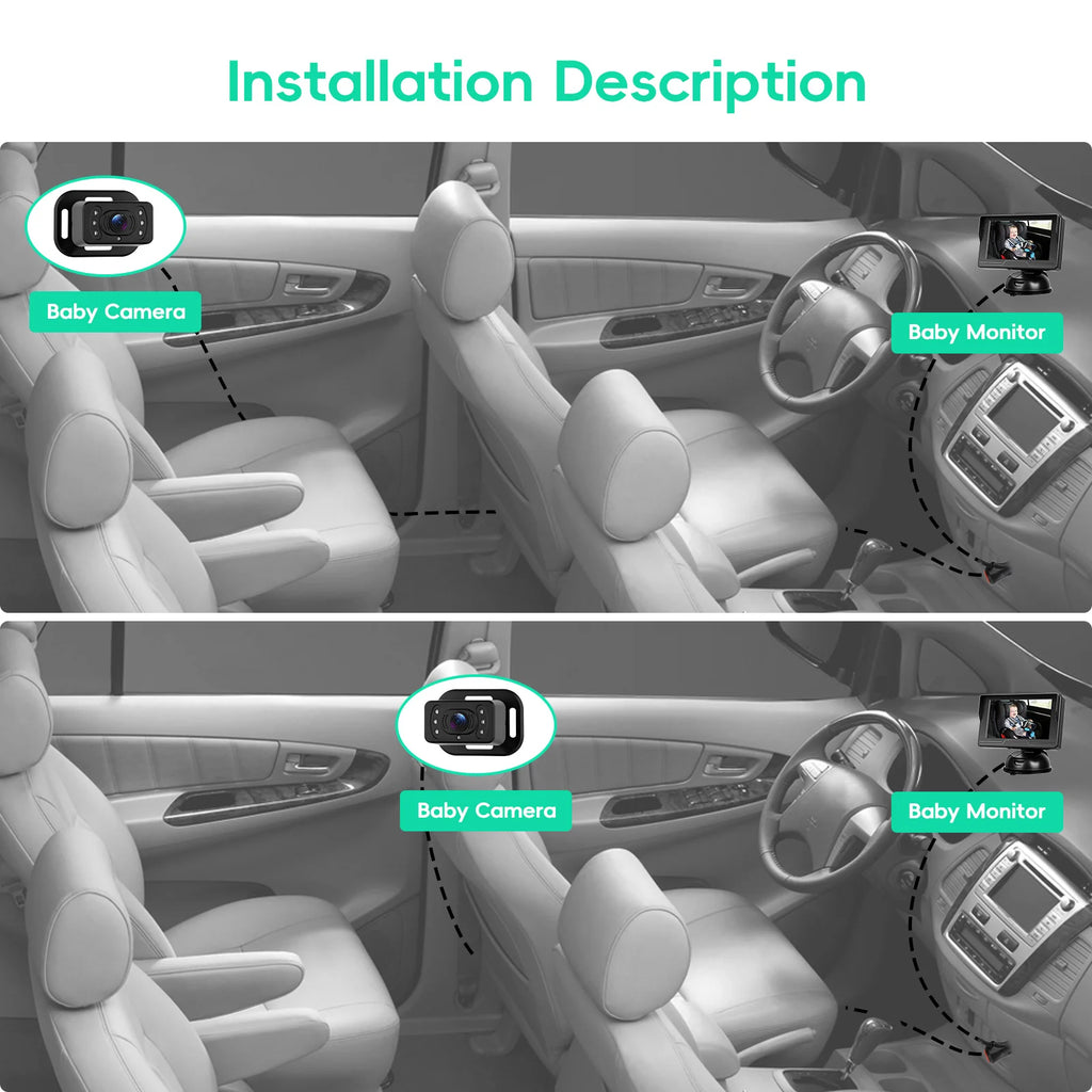 Moniteur de surveillance bébé pour voiture