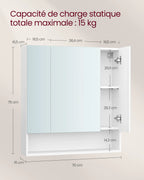 Armoire de toilette miroir VASAGLE
