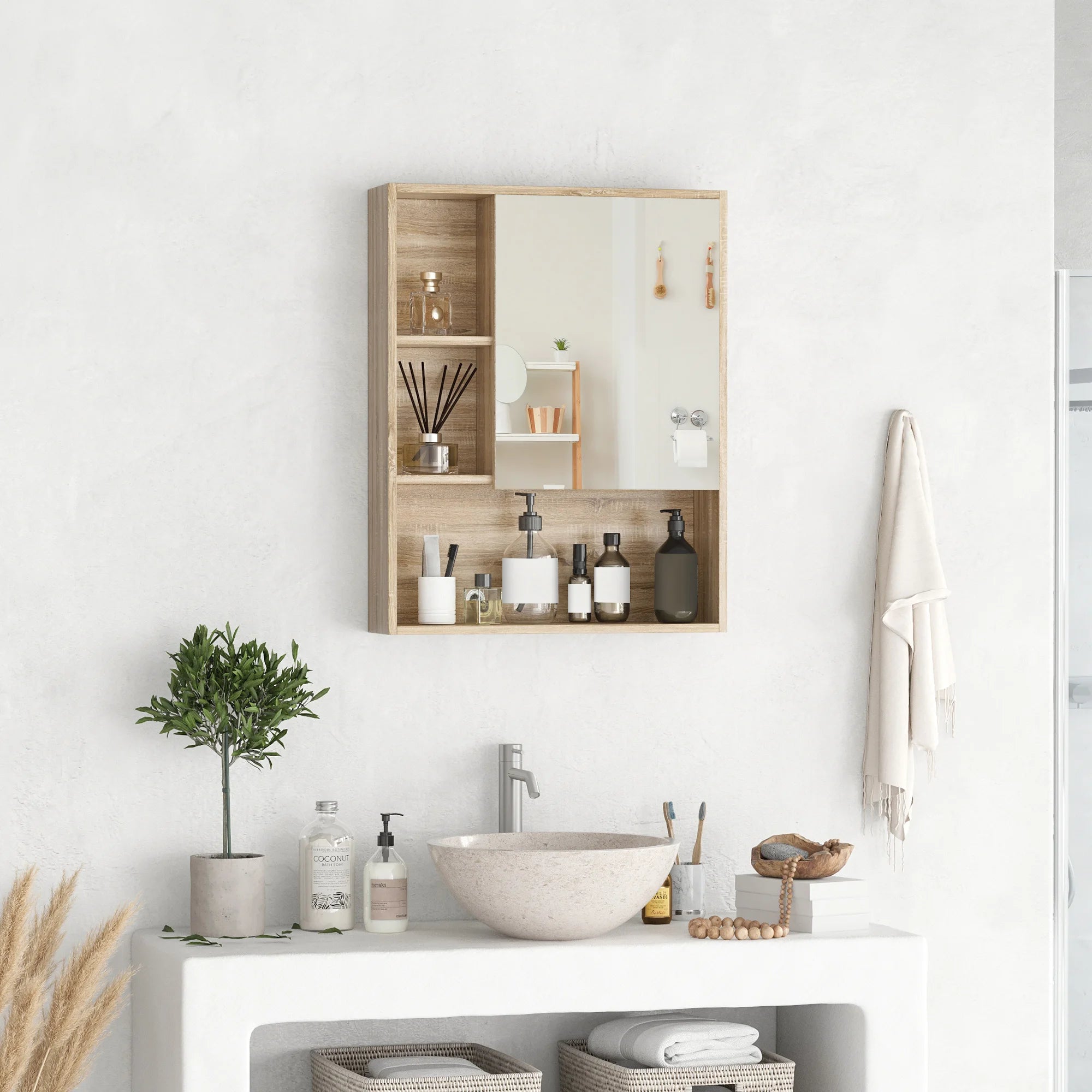 Armoire de toilette miroir multifonction