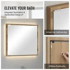 Miroir LED chêne artisanal