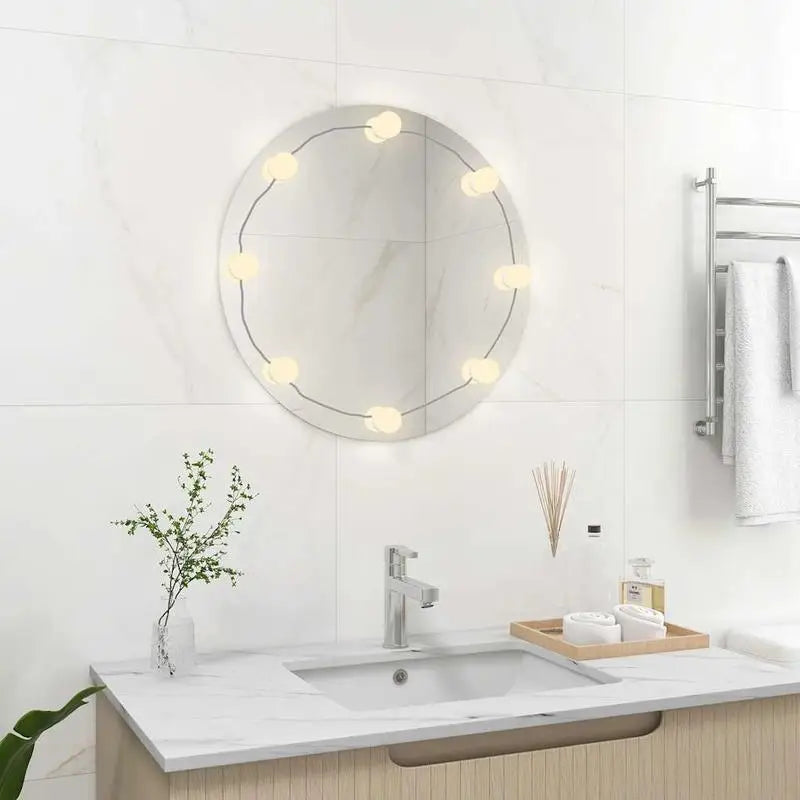 Miroir rond LED chambre et coiffeuse