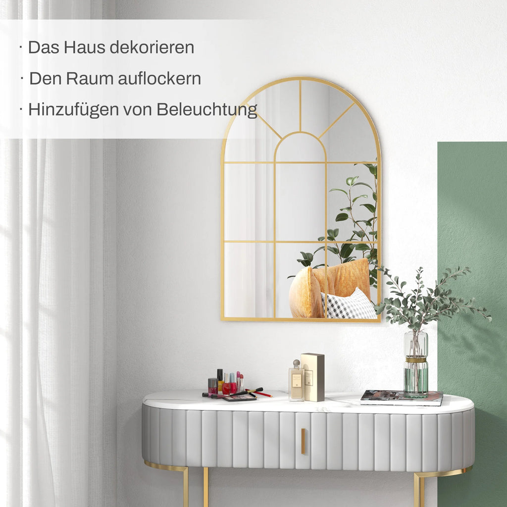 Miroir style fenêtre doré couloir